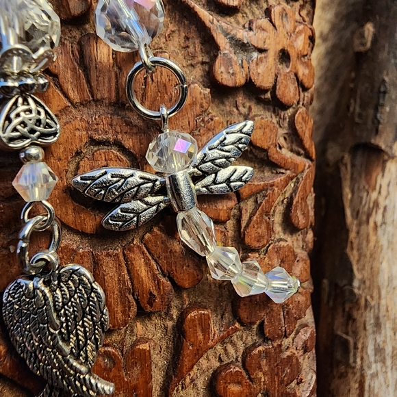 Angel PurseCharm Dragonfly BagCharm Celtic Heart Bag Clip on Crystal Suncatcher - Picture 8 of 16